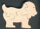 Puzzle en bois chien 5 pi�ces en Fr�ne