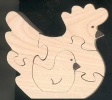 Puzzle bois  5 pi�ces poule Frene