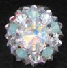 Light blue opal silvered Shetland ring