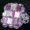 Violet  square Tila bead ring