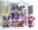 Bo&icirc;te de perles Violet, parme, rose