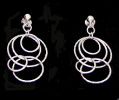 Boucles d'oreilles argent anneaux imbriqu�s