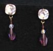 Boucles d'oreilles Cabochons Crystal Amethyst