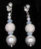 Boucles d'oreilles Clou Blanc/argent