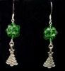 Boucles d'oreilles Sapin de No�l vert