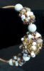 Bracelet Java sur cuir  Blanc & dor� en kit