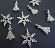 Breloques de No&euml;l : sapin et flocon