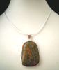 Collier argent pendentif Unakite rectangulaire