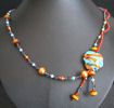 Collier assym&eacute;trique Murano turquoise