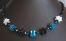 Collier en boules de perles Noir Bleu