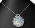 Collier pendentif m�daillon Opale-argent