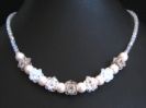 Crystal & white bead clusters necklace kit