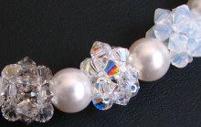 Crystal & white bead clusters necklace kit