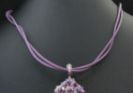 Kit collier double cordons cuir Violet