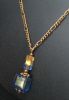 Pendentif  Murano bleu & dor� sur cha�ne