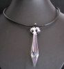 Pendentif Pampille Swarovski sur cuir noir