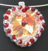 Red love crystal heart pendant