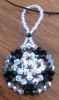 Black and silver bead snowflake hanging
