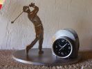 golfeur boite à crayon et petite horloge