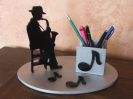 saxophoniste porte-crayon
