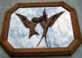 Miroir tableau sur cuir
