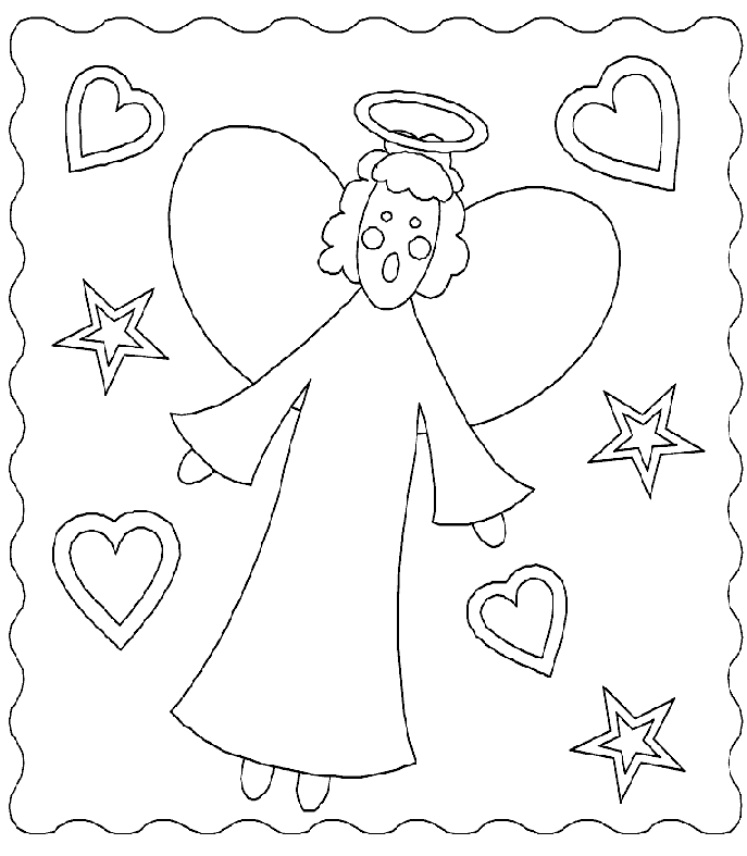 coloriage d'un ange stylis�