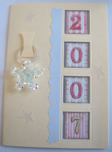 carte Bonne ann�e avec d�cor en perles