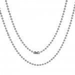 Collier N°02 chaîne boule 304 acier inoxydable de 60 cm -2mm