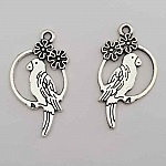 Breloque Oiseau N°01 x 4