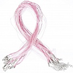 Collier ruban organza N°03 et cordon enduit ciré