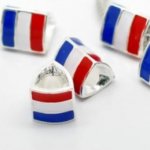 Perle N°0001 Drapeau Email Tricolore Compatible