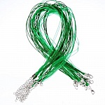 Collier ruban organza N°09 et cordon enduit ciré