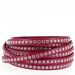 Cuir Fuchsia de 06 mm Strass Swarovski par 20 cm