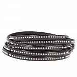 Cuir Bille Noir de 06 mm avec chaînette bille nickel free par 20 cm