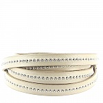 Cuir Bille Taupe de 10 mm avec chaînette bille nickel free par 20 cm