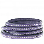Cuir Bille Violet de 06 mm avec chaînette bille nickel free par 20 cm