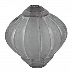 Perle Lucite Forme Lampion Striée Gris