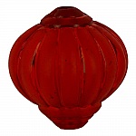 Perle Lucite Forme Lampion Striée Rouge