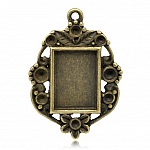 1 support cabochon rectangle N°03 Bronze