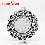 1 support cabochon 14 mm N°01 Argent