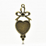 1 support cabochon Coeur N°03 Bronze