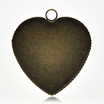 1 support cabochon Coeur N°05 Bronze