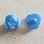 Boutons fantaisie, enfants, bébés Motif Fleur N°01-06 Bleu moyen