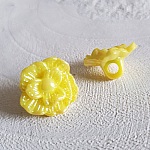 Boutons fantaisie, enfants, bébés Motif Fleur N°02-07 Jaune