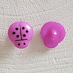 Boutons fantaisie, enfants, bébés Motif Coccinelle N°01-11 Violet