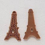 Breloque pendentif Tour Eiffel résine Marron