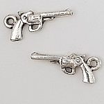Breloque revolver pistolet N°01 Argent x 20 pièces