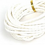 5 mètres Cordon rond simili cuir tressé Blanc 3 mm