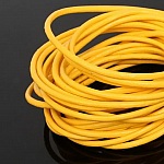 1 mètre Cordon rond cuir lisse Jaune 3 mm