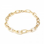 Bracelet maille ovale plaqué or 16K 22 cm N°03